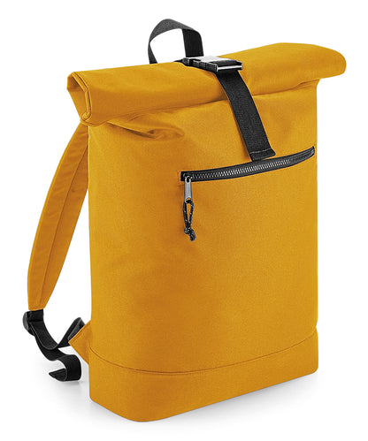 BagBase Recycled rolled-top backpack Mustard