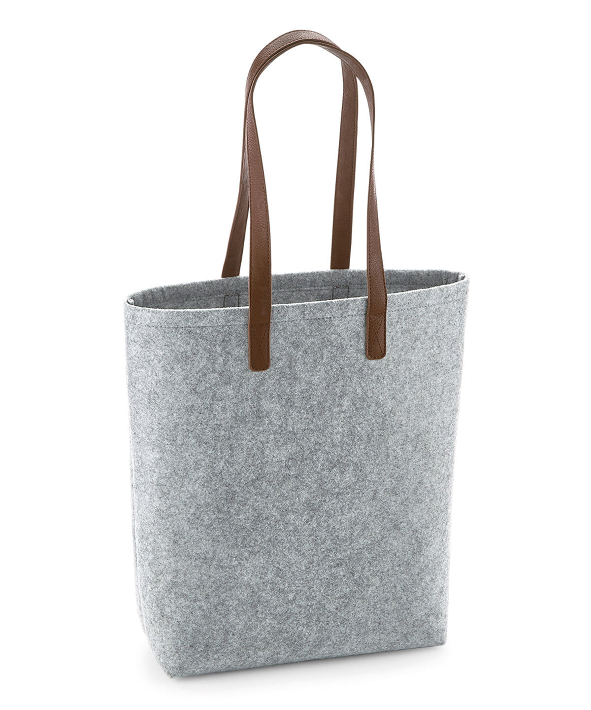 BagBase Premium felt tote Grey Melange/Tan