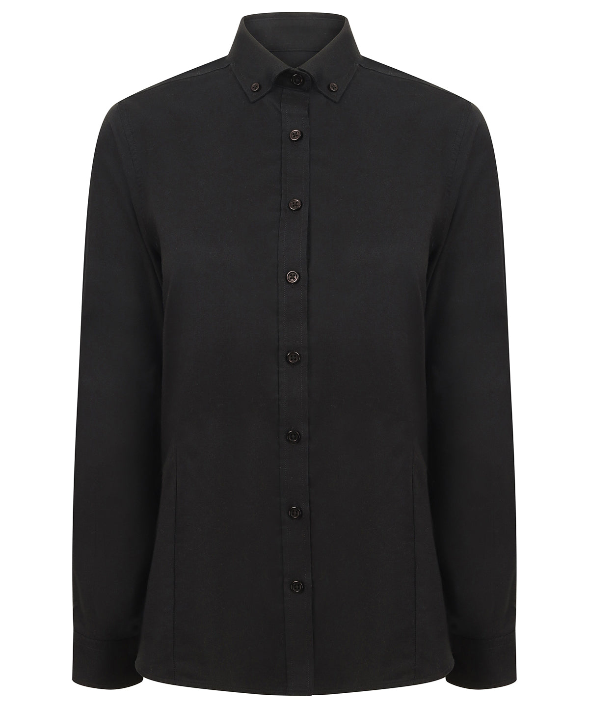 Henbury Women's modern long sleeve Oxford shirt Black