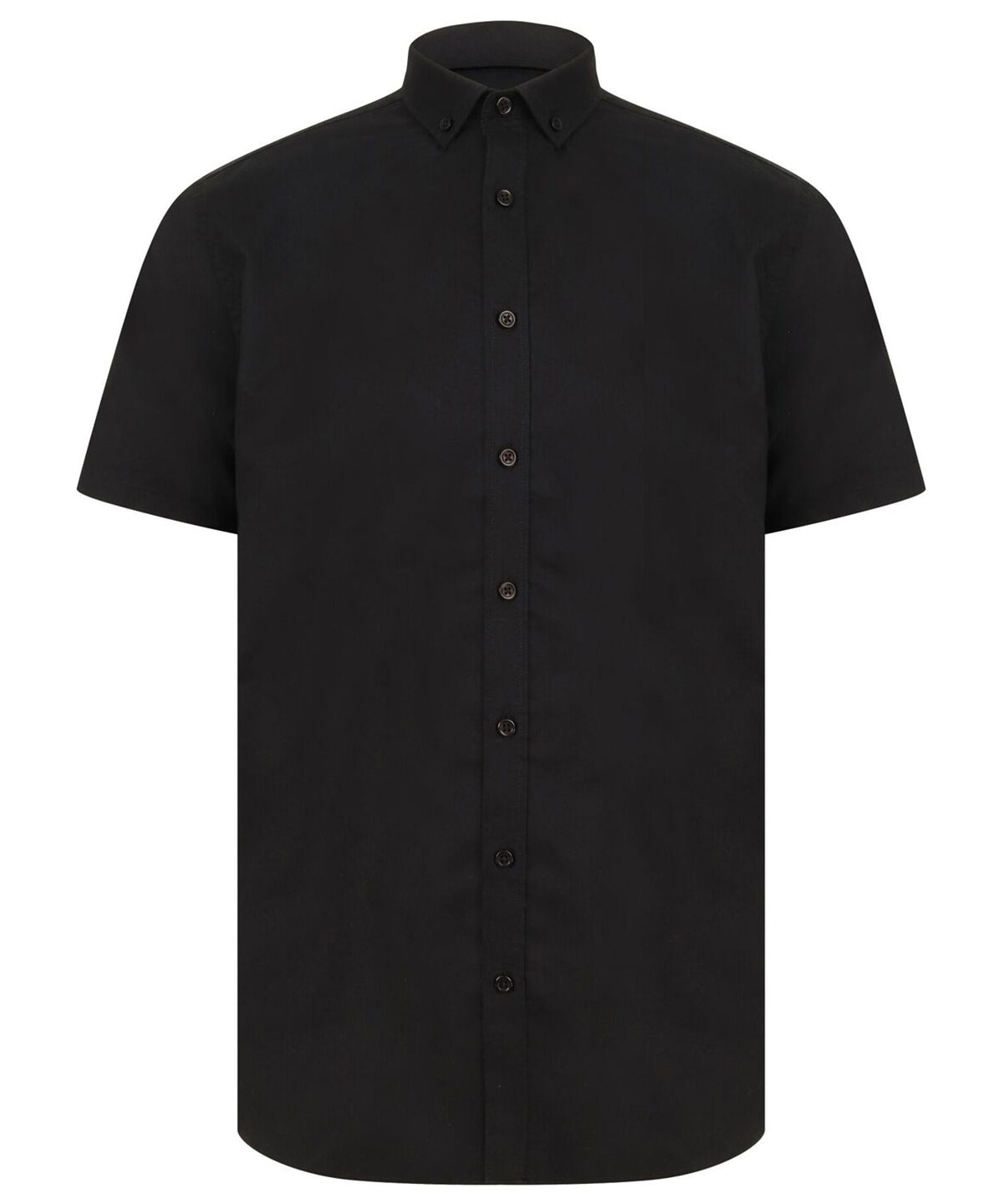 Henbury Modern short sleeve Oxford shirt Black