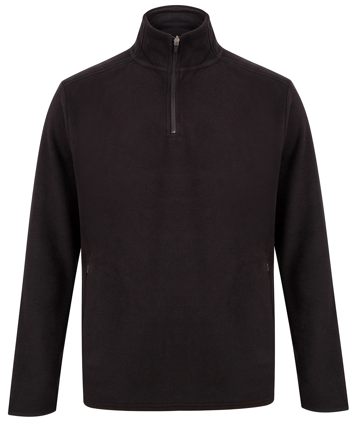 Henbury ¼ zip microfleece jacket Black
