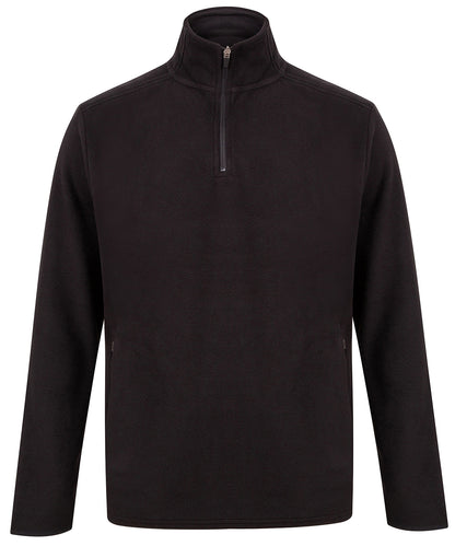 Henbury ¼ zip microfleece jacket Black