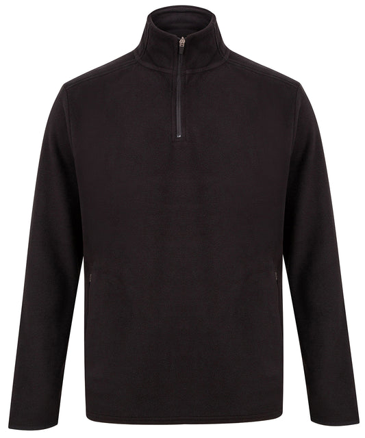 Henbury ¼ zip microfleece jacket Black