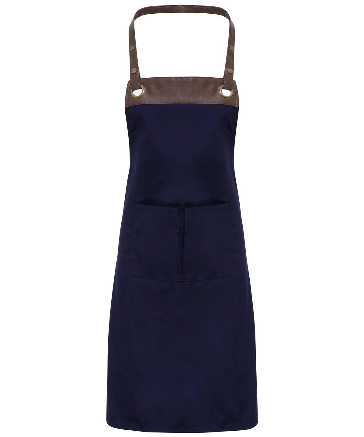 Premier Espresso bib apron Navy/Brown