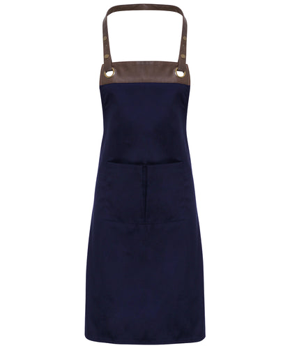 Premier Espresso bib apron Navy/Brown