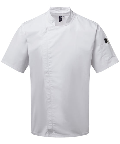 Premier Chef's zip-close short sleeve jacket White