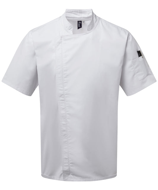 Premier Chef's zip-close short sleeve jacket White
