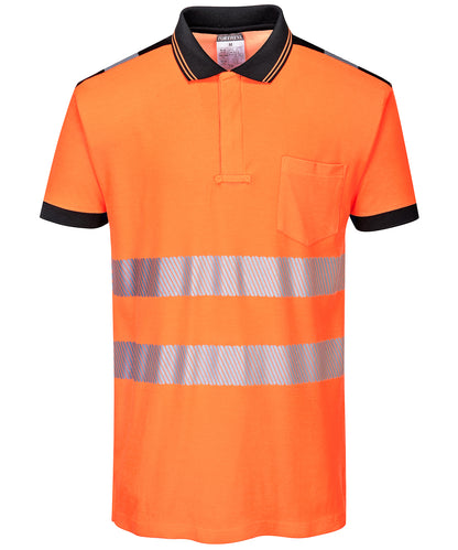 Portwest PW3 Hi-vis polo shirt (T180) Orange/Black