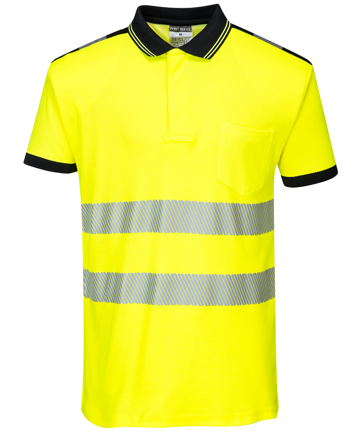 Portwest PW3 Hi-vis polo shirt (T180) Yellow/Black