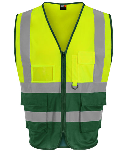 Pro RTX High Visibility Executive waistcoat HV Yellow/Paramedic Green