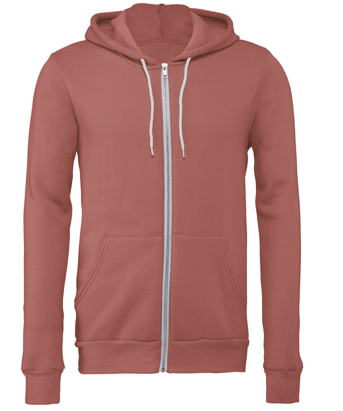 Bella+Canvas Unisex polycotton fleece full-zip hoodie Mauve
