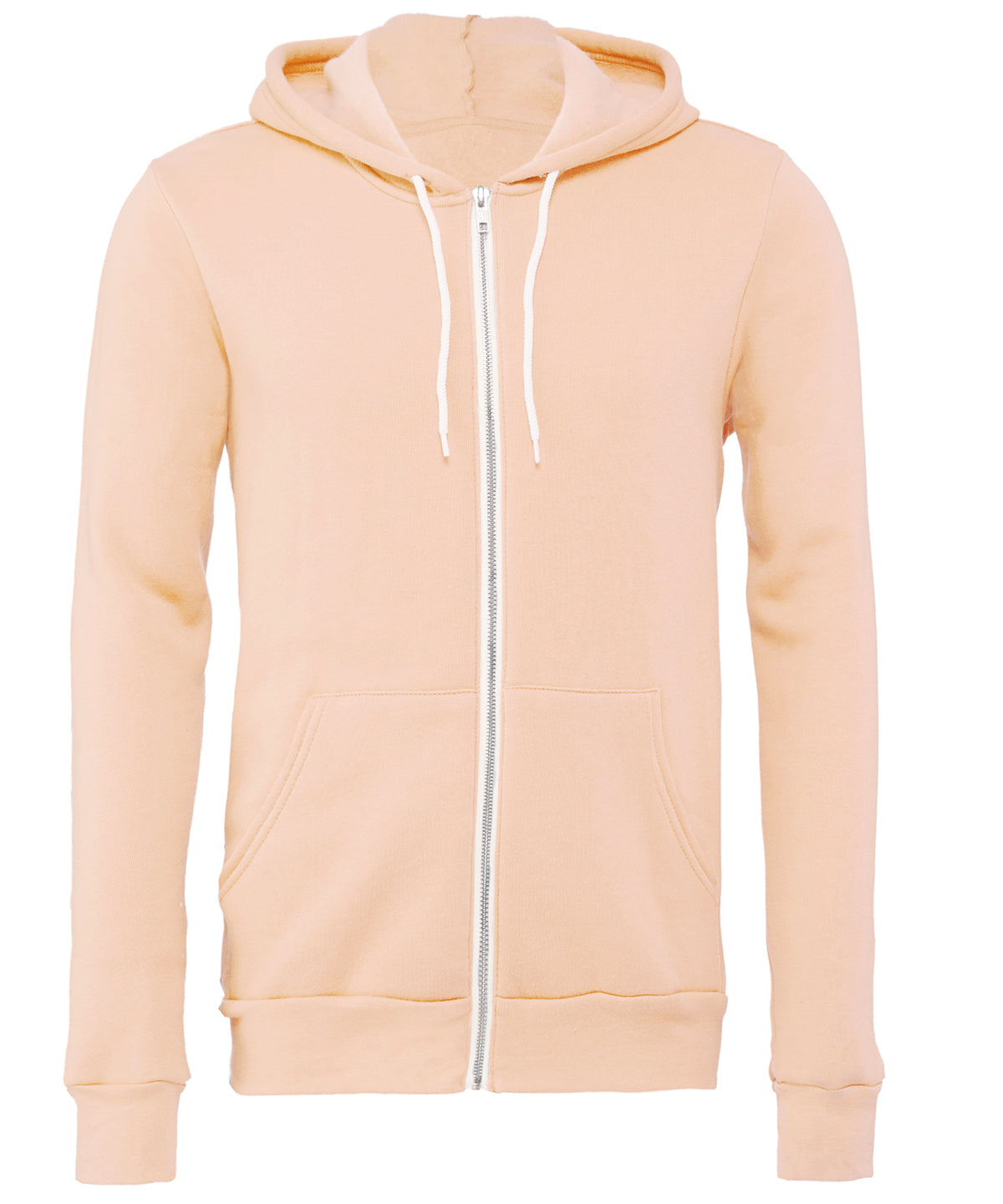 Bella+Canvas Unisex polycotton fleece full-zip hoodie Peach