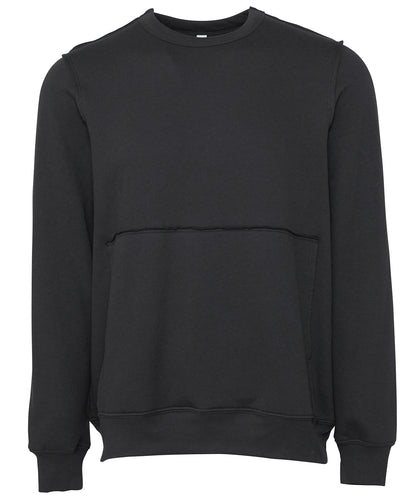 Bella+Canvas Unisex raw-seam crew pullover Dark Grey
