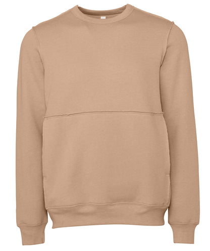 Bella+Canvas Unisex raw-seam crew pullover Heather Oatmeal