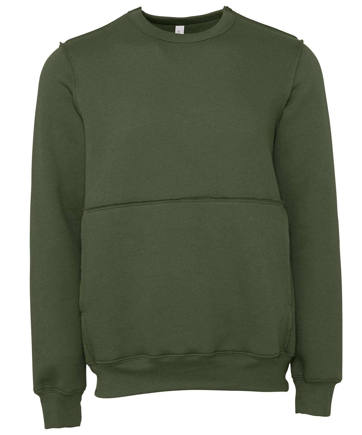 Bella+Canvas Unisex raw-seam crew pullover Military Green