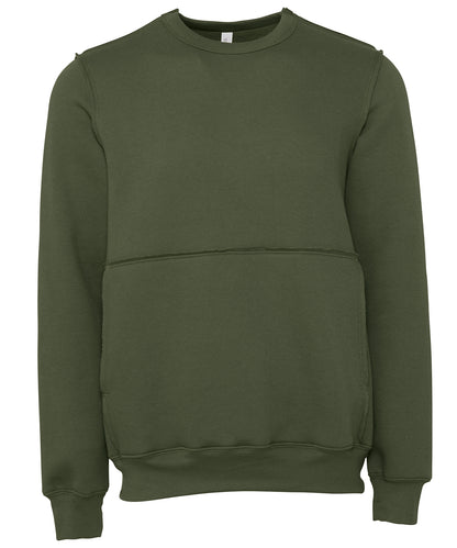 Bella+Canvas Unisex raw-seam crew pullover Military Green