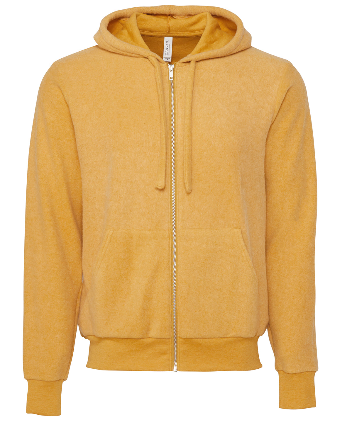 Bella+Canvas Unisex sueded fleece full-zip hoodie Heather Mustard