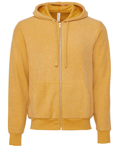 Bella+Canvas Unisex sueded fleece full-zip hoodie Heather Mustard