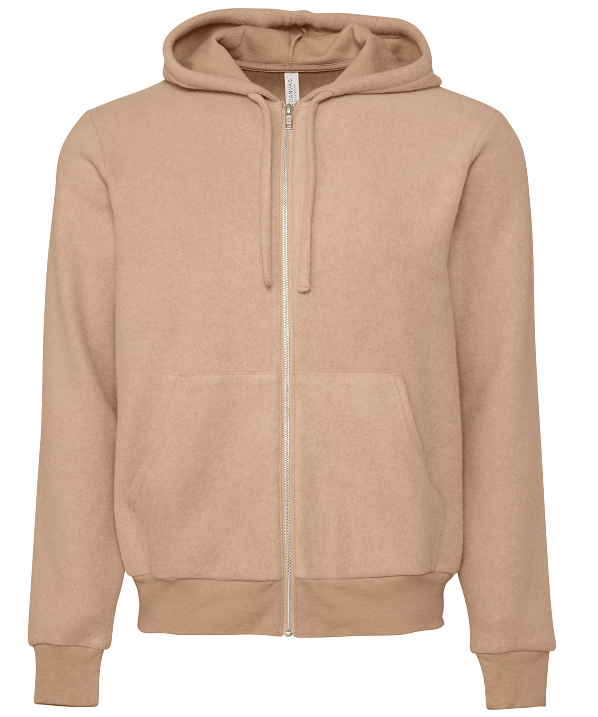 Bella+Canvas Unisex sueded fleece full-zip hoodie Heather Oatmeal
