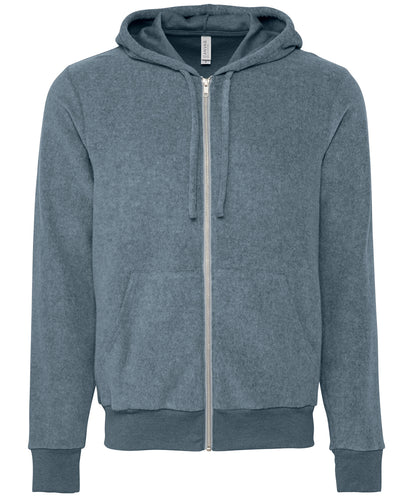 Bella+Canvas Unisex sueded fleece full-zip hoodie Heather Slate