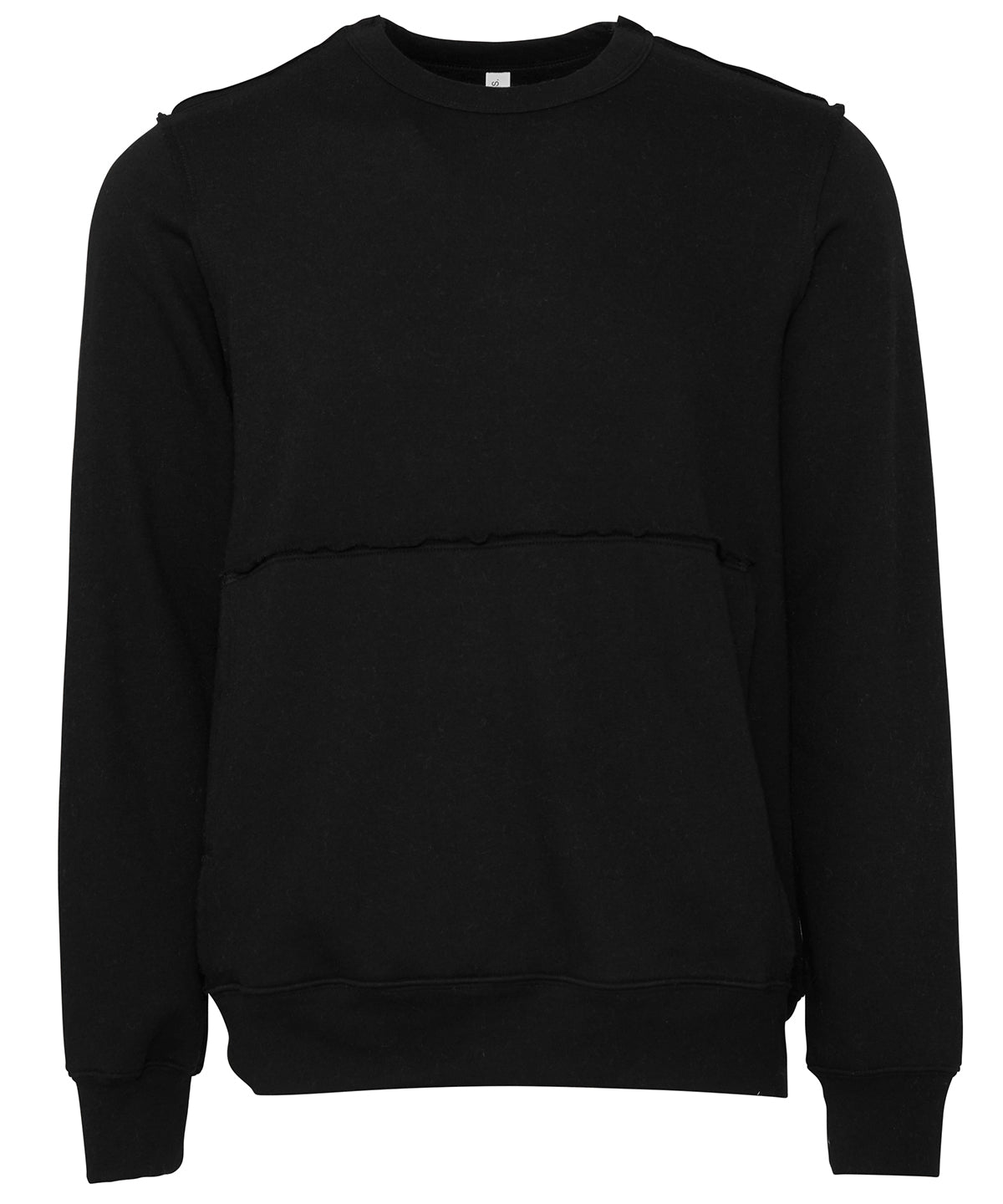 Bella+Canvas Unisex raw-seam crew pullover Black