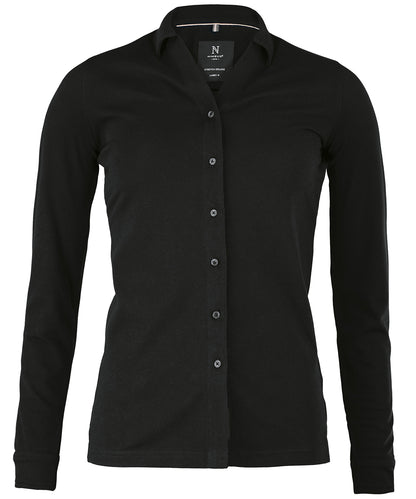 Nimbus Women’s Kingston – stretch deluxe piqué shirt Black
