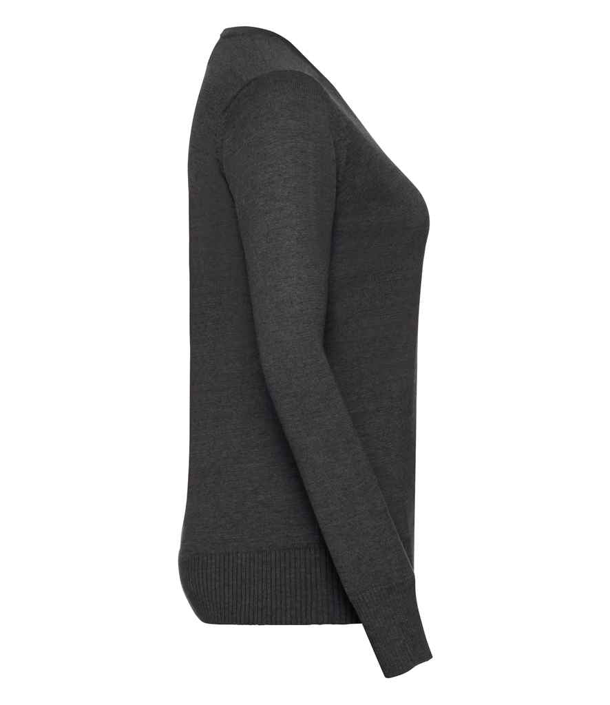Russell Athletic Collection Ladies Cotton Acrylic V Neck Sweater