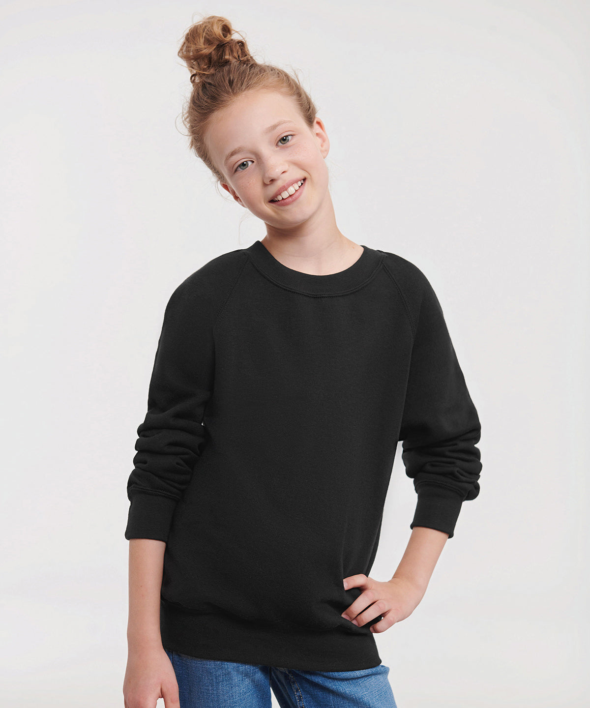 Russell Kids raglan sleeve sweatshirt Black