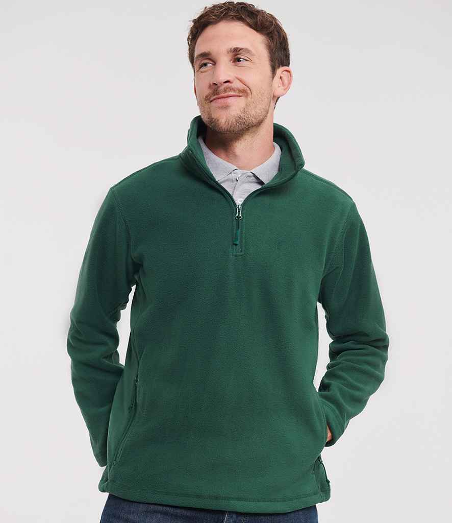Russell Russell Athletic Zip Neck Outdoor Fleece Bottle Green