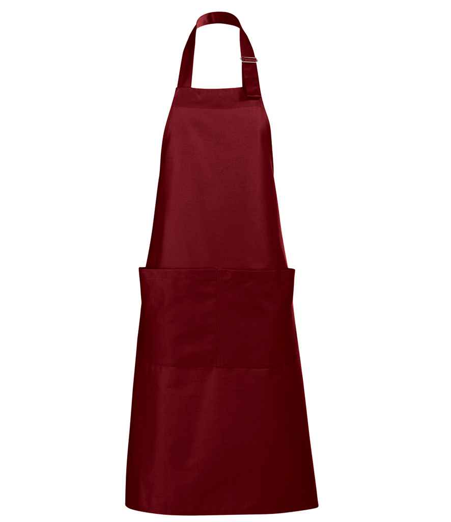 SOL'S Gala Long Bib Apron in Burgundy