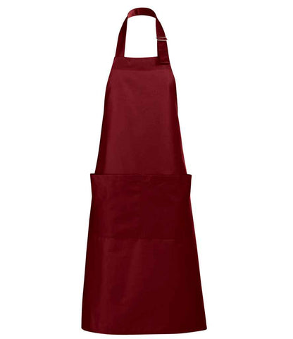 SOL'S Gala Long Bib Apron in Burgundy
