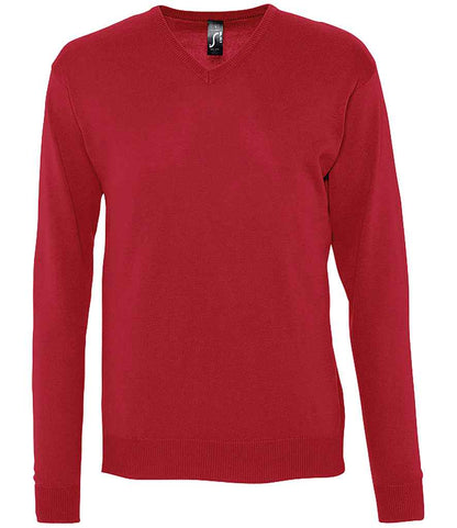 SOL'S Galaxy Cotton Acrylic V Neck Sweater in Red