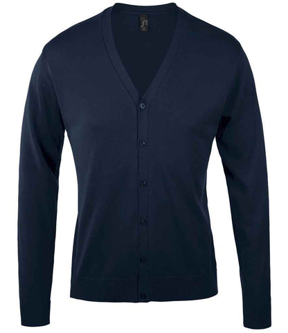 SOL'S Golden Cotton Acrylic V Neck Cardigan in Navy
