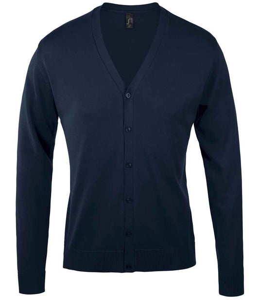 SOL'S Golden Cotton Acrylic V Neck Cardigan in Navy