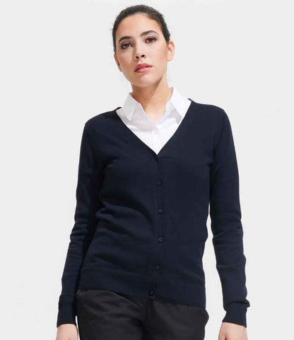 SOL'S Ladies Golden Cotton Acrylic V Neck Cardigan - model image
