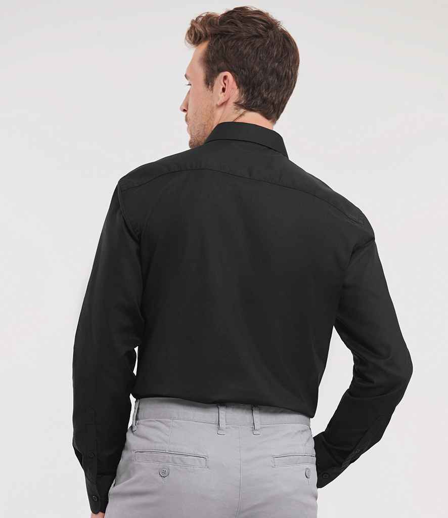 Russell Russell Athletic Collection Long Sleeve Tailored Oxford Shirt Black