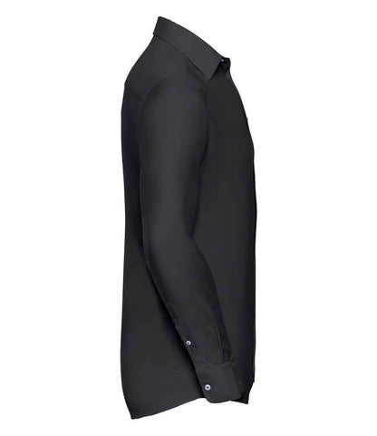Russell Russell Athletic Collection Long Sleeve Tailored Oxford Shirt Black