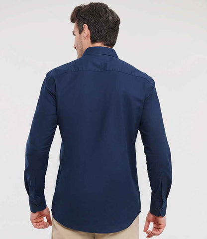 Russell Russell Athletic Collection Long Sleeve Tailored Oxford Shirt Bright Navy