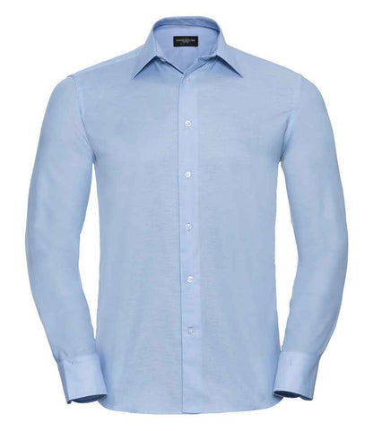Russell Russell Athletic Collection Long Sleeve Tailored Oxford Shirt Oxford Blue