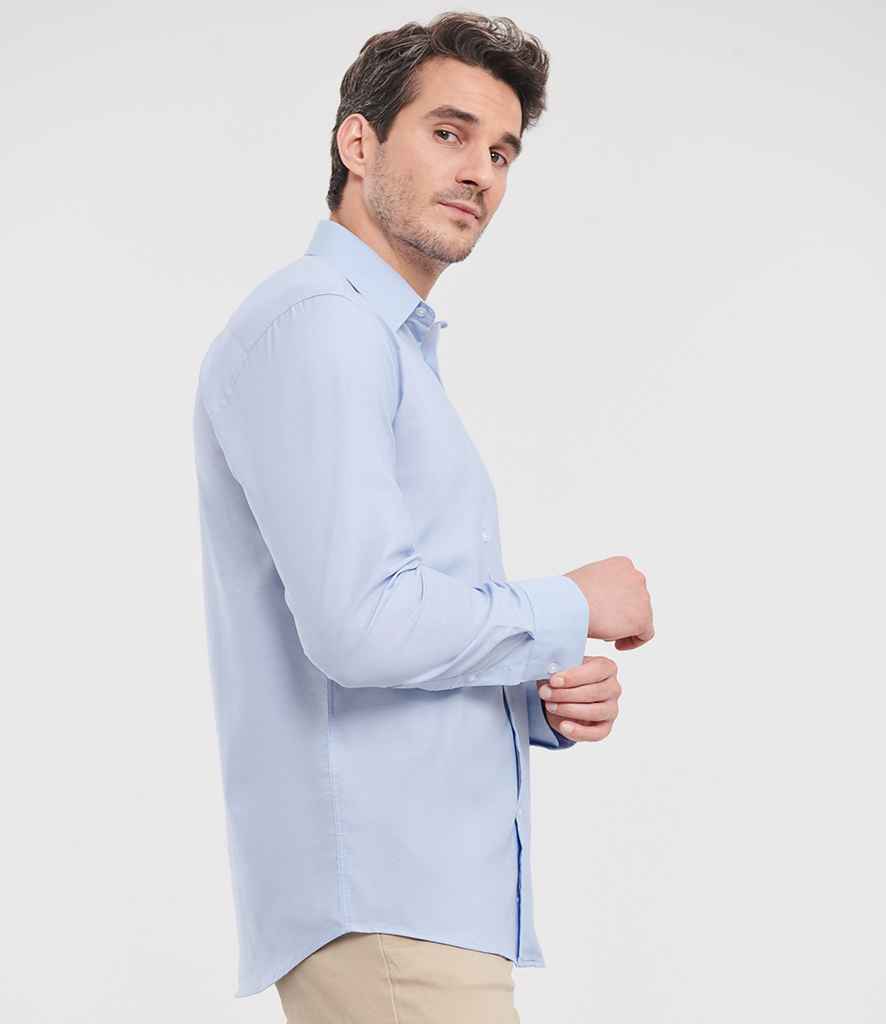 Russell Russell Athletic Collection Long Sleeve Tailored Oxford Shirt Oxford Blue