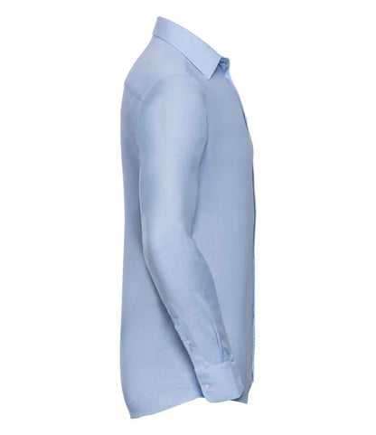 Russell Russell Athletic Collection Long Sleeve Tailored Oxford Shirt Oxford Blue