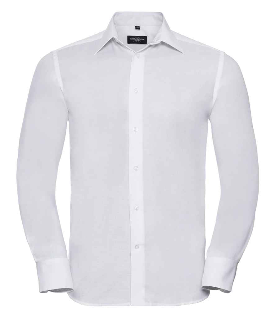 Russell Russell Athletic Collection Long Sleeve Tailored Oxford Shirt White