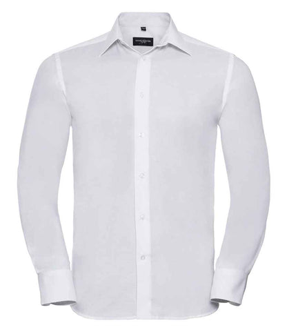 Russell Russell Athletic Collection Long Sleeve Tailored Oxford Shirt White