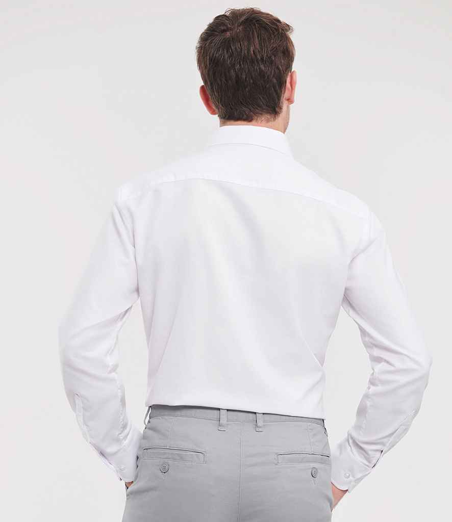 Russell Russell Athletic Collection Long Sleeve Tailored Oxford Shirt White
