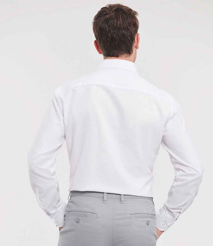 Russell Russell Athletic Collection Long Sleeve Tailored Oxford Shirt White