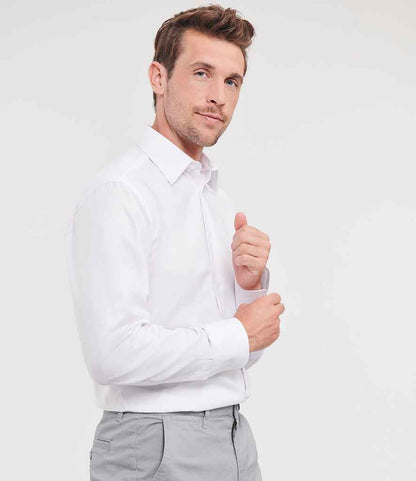 Russell Russell Athletic Collection Long Sleeve Tailored Oxford Shirt White