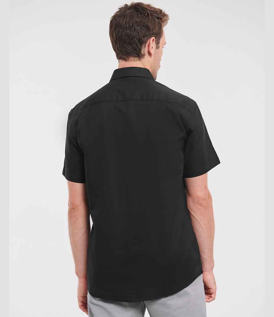 Russell Russell Athletic Collection Short Sleeve Tailored Oxford Shirt Black