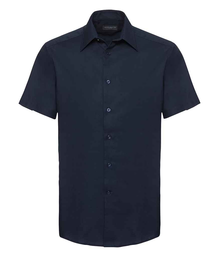 Russell Russell Athletic Collection Short Sleeve Tailored Oxford Shirt Bright Navy