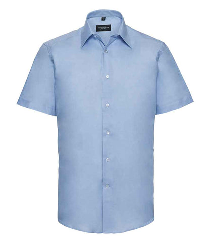 Russell Russell Athletic Collection Short Sleeve Tailored Oxford Shirt Oxford Blue