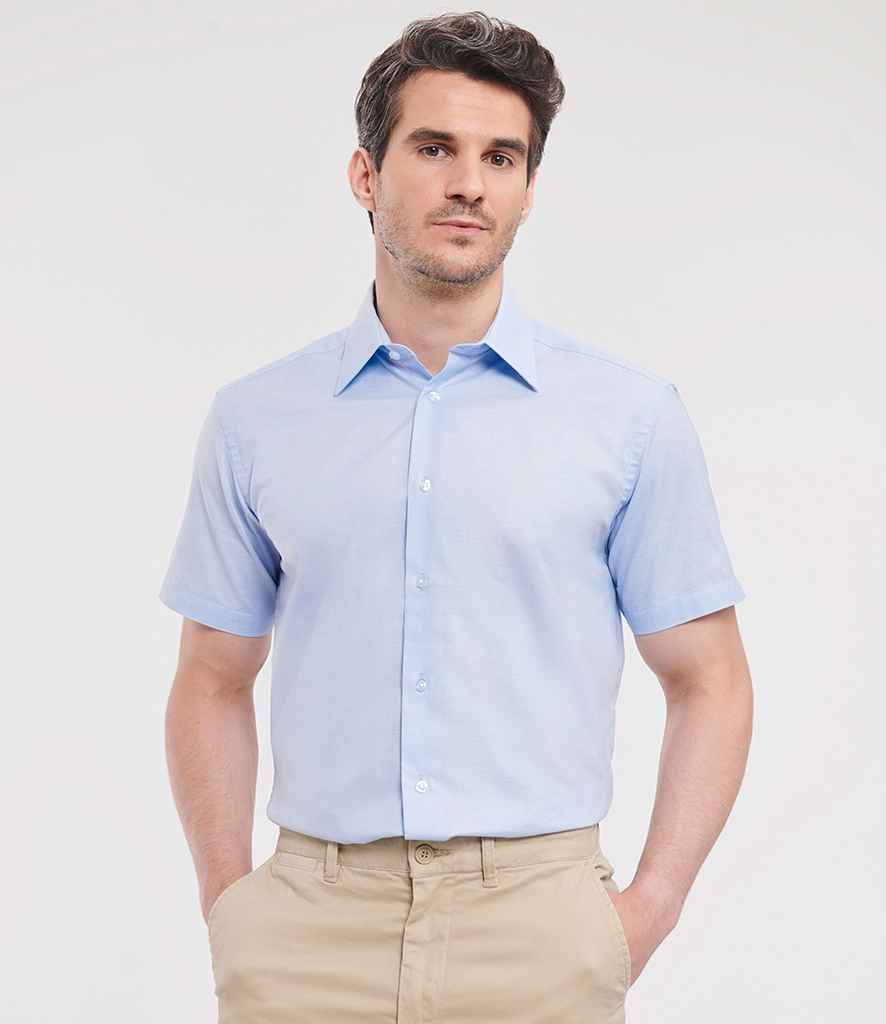 Russell Russell Athletic Collection Short Sleeve Tailored Oxford Shirt Oxford Blue